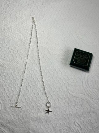 Collar plateado Con colgante estrella De mar...