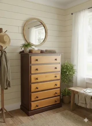 Cómoda de pino macizo