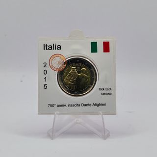 2 Euro Commemorativa Italia 2015 Dante FDC