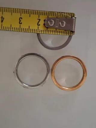 Conjunto pulsera y 3 anillos acero