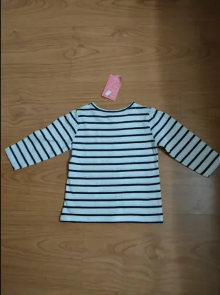 Camiseta rayas flor 12 meses