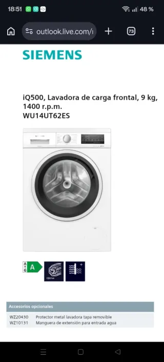 Lavadora Siemens iQ500 nueva