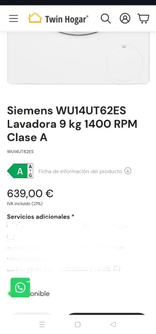 Lavadora Siemens iQ500 nueva