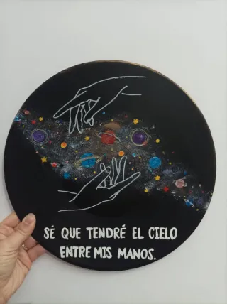Vinilo Pintado a Mano Universo