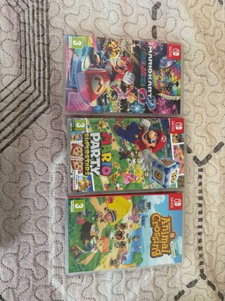 Nintendo Switch con 3 juegos y funda