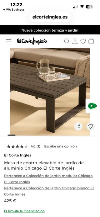 Muebles de jardín Chicago El Corte Inglés