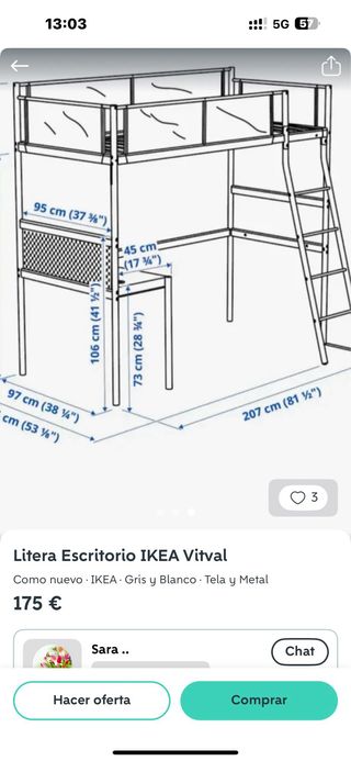 Literas Escritorio IKEA Vitval