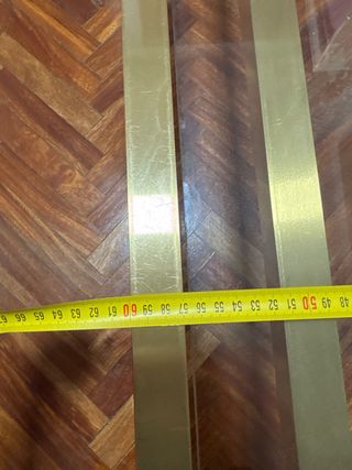 Mesa de centro cristal y metal dorado