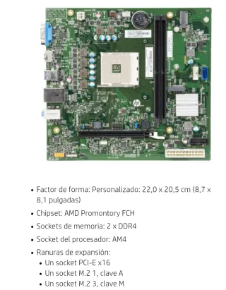 Placa Base HP Willow 2 AM4 + fuente alimentación
