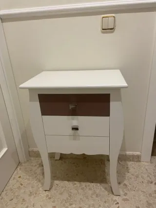 Mesita de noche/recibidor blanca