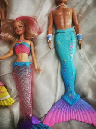 Muñecas sirena Barbie y Ken