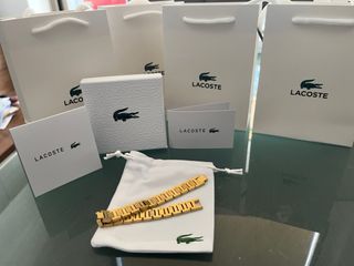 Pulsera Lacoste Dorada Cocodrilo
