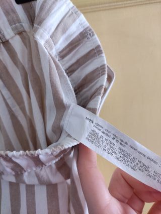 Pantalón rayas beige y marrón