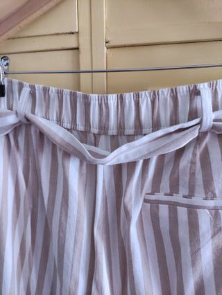 Pantalón rayas beige y marrón