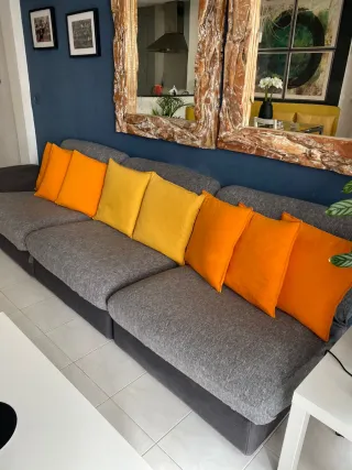 Sofá modular gris 270x92x80 Incluye Chaise longue