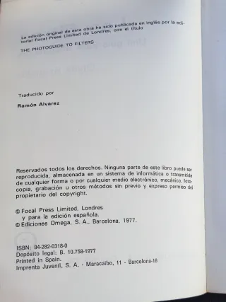 Libro "Los filtros" guía aficionados fotografía