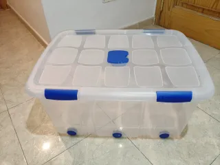 Caja Almacenaje Grande Transparente con Ruedas