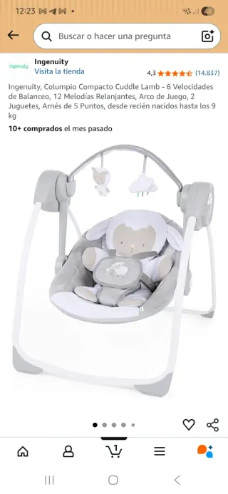 Hamaca bebé Ingenuity Cuddle Lamb