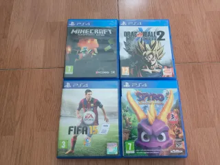 Lote 4 Juegos PS4: Minecraft, Dragon Ball, FIFA..