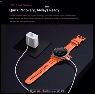 Reloj GPS 1200mAh 30 Días Batería