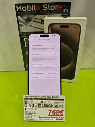 Apple iPhone 15 Pro Max 256 GB blu