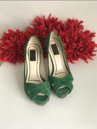 Zapatos Zara Peep-toe Verdes