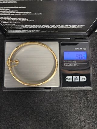 Pulsera Rígida de Oro 18K, Caña, 9,06gr