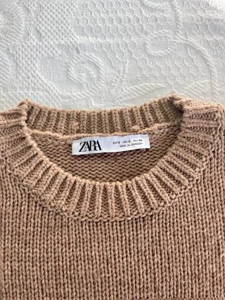 Jersey/Suéter ZARA de punto grueso camel/taupe...