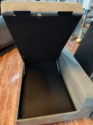 Sofá chaise longue extensible gris