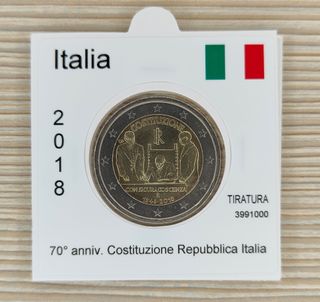 2 Euro Commemorativa Italia 2018 Costituzione