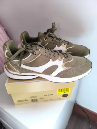 Zapatillas Michael Kors Talla 39 Verde/Dorado