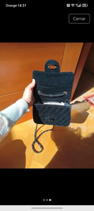 Bolso terciopelo negro
