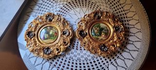 Set antigüedades marcos dorados