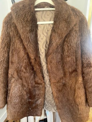 Abrigo vintage de piel marrón