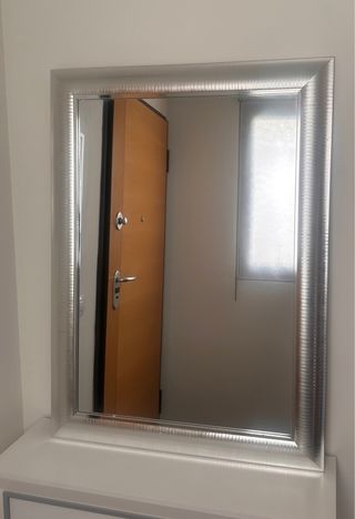 Espejo con marco plata