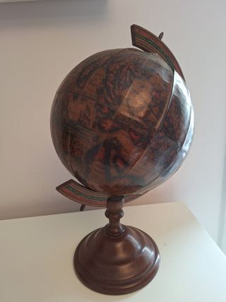 VINTAGE anni 70 - Mappamondo da scrivania in legno