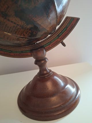 VINTAGE anni 70 - Mappamondo da scrivania in legno