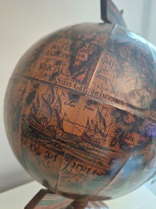 VINTAGE anni 70 - Mappamondo da scrivania in legno