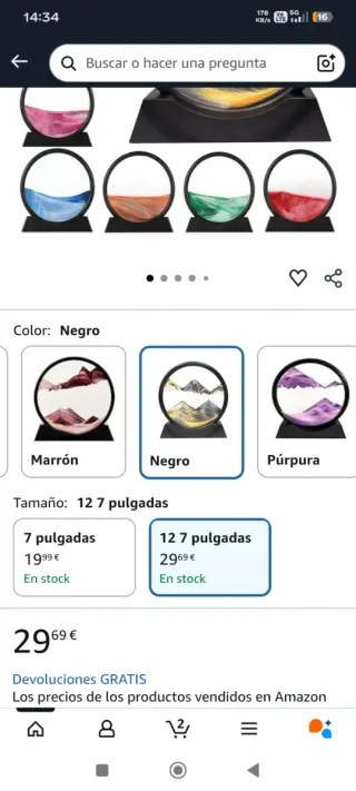 Cuadro de arena en movimiento