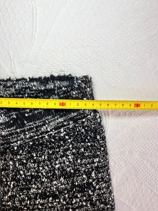 Pantalón de punto mango bouclé Jaspeado blanco...