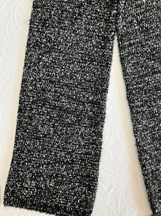 Pantalón de punto mango bouclé Jaspeado blanco...