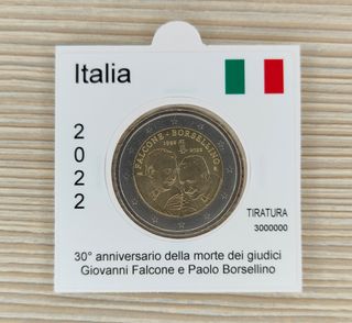 2 Euro Commemorativa Italia 2022 Falcone Borsellin