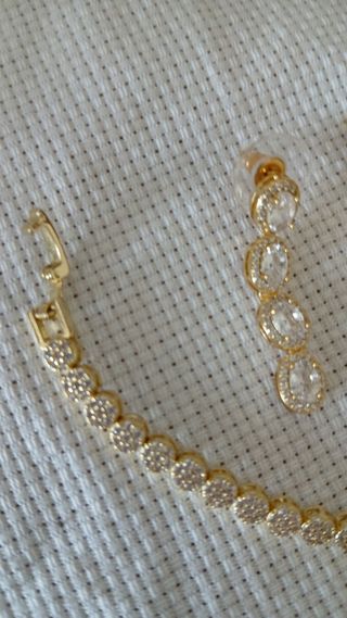 Set Orecchini e Bracciale Bigiotteria Dorata