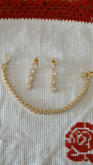 Set Orecchini e Bracciale Bigiotteria Dorata