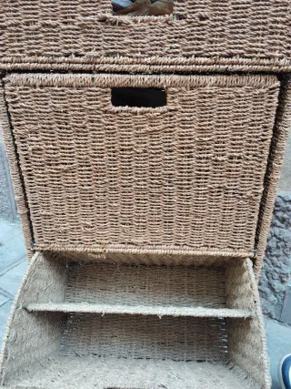 Zapatero de mimbre 2 cajones