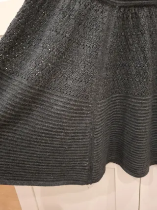 Falda punto Mango negra y gris