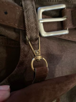 Porta monete da cintura scamosciato con frange