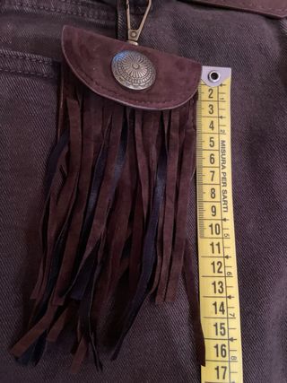 Porta monete da cintura scamosciato con frange