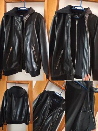 Cazadora Zara con capucha negra