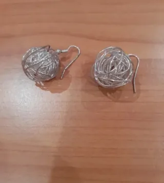 Orecchini argento gomitolo